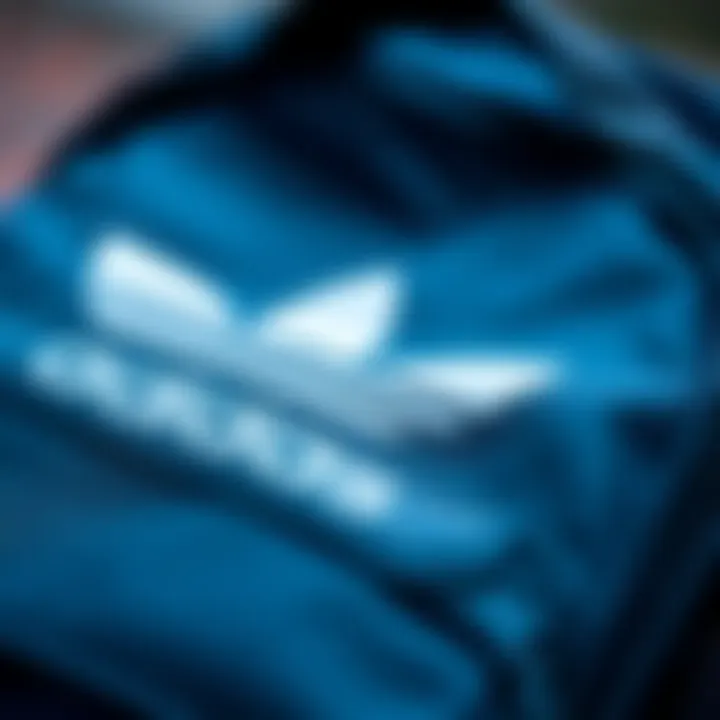 Close-up of durable material used in Adidas backpacks