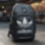 A stylish Adidas backpack designed for skateboarding, showcasing its unique features and design.