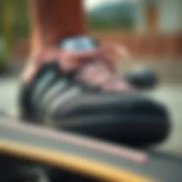 Close-up view of the adidas Busenitz Light showcasing its sleek design and materials