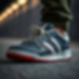 Close-up view of the Adidas City Cup skate shoe showcasing its intricate design details