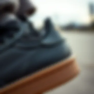 Close-up of the Adidas Daily 3.0 Black Gum detailing