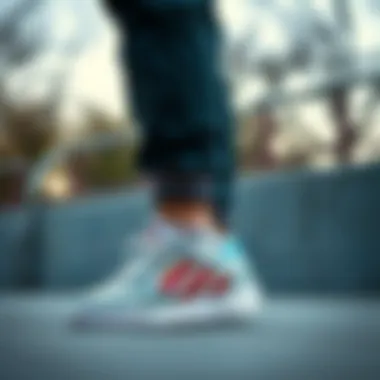 The adidas Forum 84 Low Platform in Skateboarding Culture A stylish individual wearing the adidas Forum 84 Low Platform in a skateboarding setting