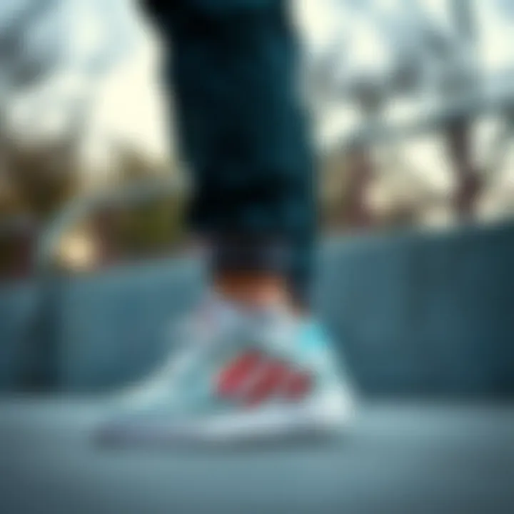 The adidas Forum 84 Low Platform in Skateboarding Culture A stylish individual wearing the adidas Forum 84 Low Platform in a skateboarding setting