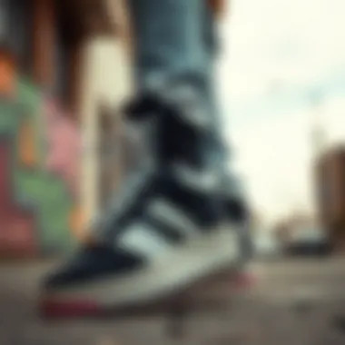 Cultural icons wearing Adidas Forum 84s in urban settings