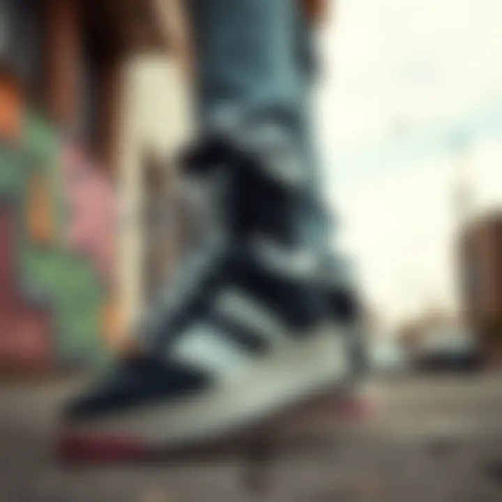 Cultural icons wearing Adidas Forum 84s in urban settings
