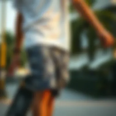 Exploring Style Options for Skateboarding Shorts Skater choosing between various shorts styles