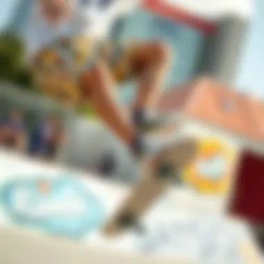 Stylish Skateboarding Shorts in Action Skater showcasing stylish shorts during a trick