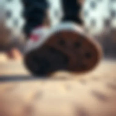 Durable rubber outsole of a skate shoe