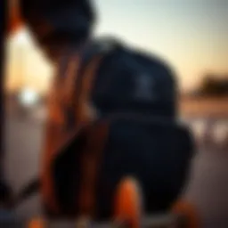 Close-up view of the adidas mini bookbag showcasing its unique design elements.