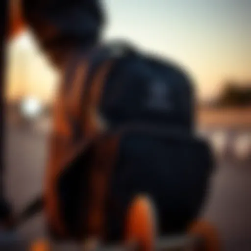 Unique Design Elements of the adidas Mini Bookbag Close-up view of the adidas mini bookbag showcasing its unique design elements.