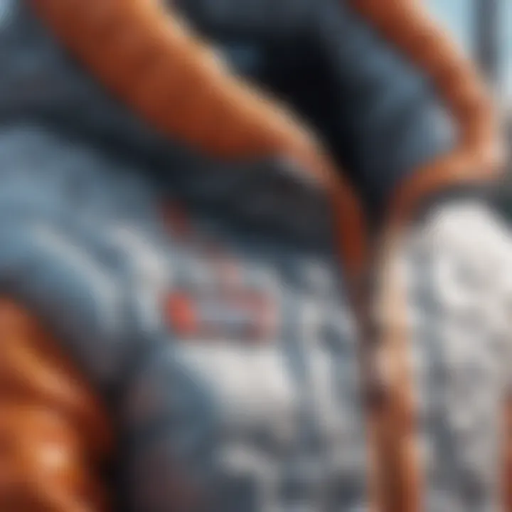 Close-up of the intricate design details on an anime puffer jacket