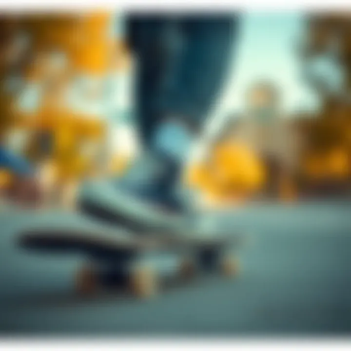 Skateboarder wearing Converse in dynamic movement