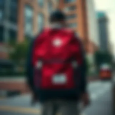 Urban Exploration with Herschel Little America Herschel Little America backpack in urban setting