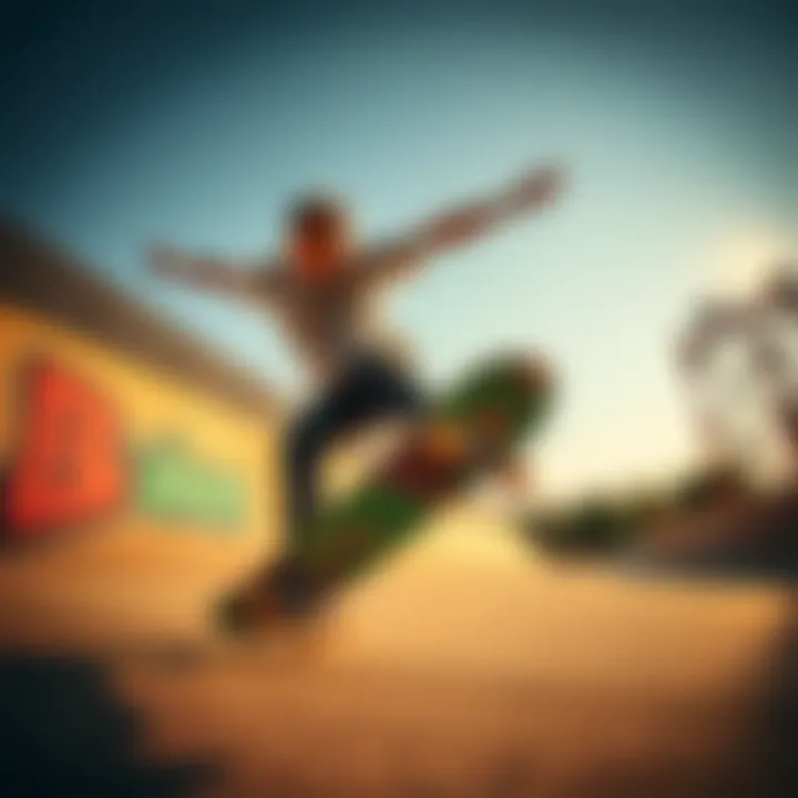 Skateboarder performing tricks on the Baker Complete Skateboard 8.25