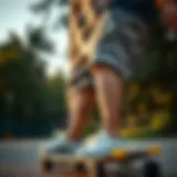 Stylish Sweatshorts on Skateboard Stylish sweatshorts showcased on a skateboard
