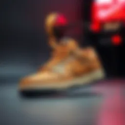 Stylish brown Nike sneakers on a sleek background