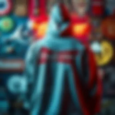 Artistic representation of the Budweiser hoodie against a backdrop of skate culture icons.