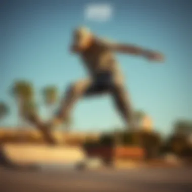 Dynamic Skateboarding Action with Jogger Athlete performing a trick in joggers