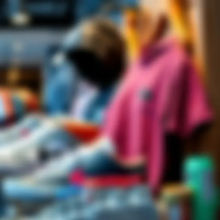 Stylish skate apparel on display