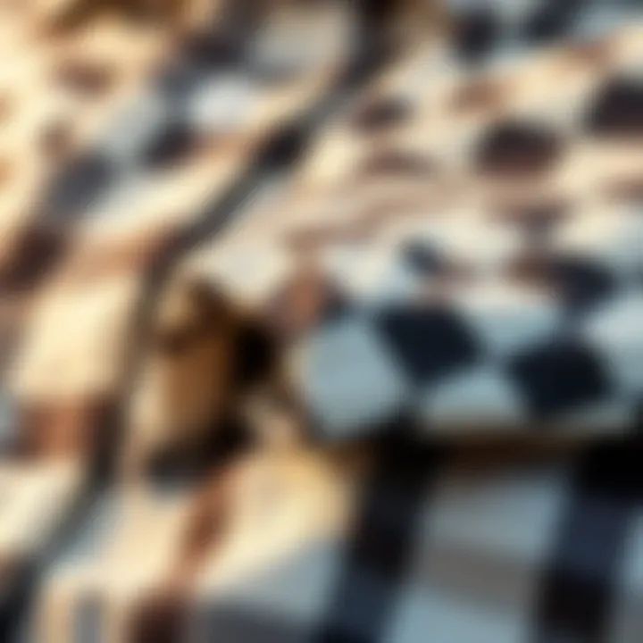 The Material Essence of Checkerboard Shirts Close-up of checkerboard fabric showcasing texture