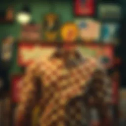 Historical checkerboard shirt in vintage setting