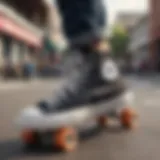 Classic Chuck Taylor All Star Lugged shoes displayed on a skateboard