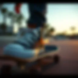 Stylish Chuck Taylor Ultra Mid shoes in action on a skateboard.