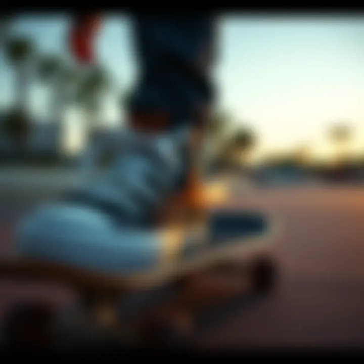 Chuck Taylor Ultra Mid Performance Stylish Chuck Taylor Ultra Mid shoes in action on a skateboard.