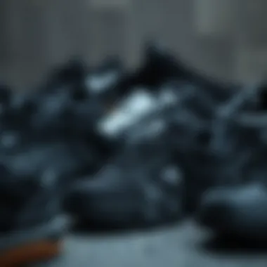 Diverse Designs of Chunky Black Shoes A collection of various chunky black shoes showcasing design diversity