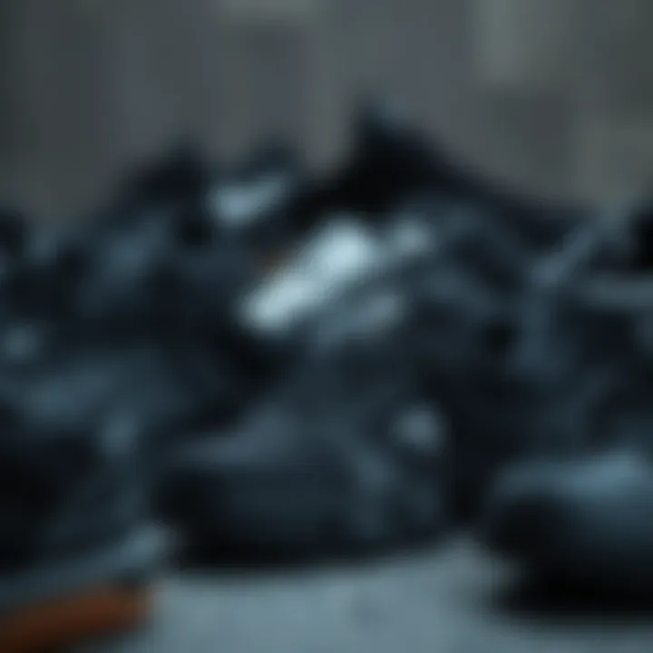 Diverse Designs of Chunky Black Shoes A collection of various chunky black shoes showcasing design diversity