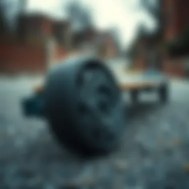 Innovative Design: The Aesthetics of One-Wheel Skateboards Close-up of the unique design of a one-wheel skateboard