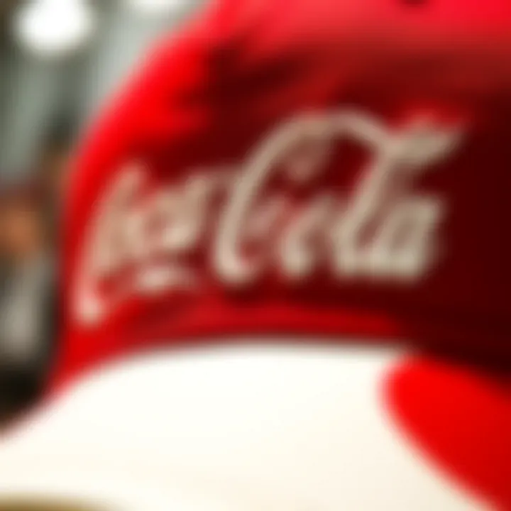 Close-up of the Iconic Coke Cola Hat Design Close-up of the iconic Coke Cola hat design