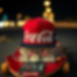 Coke Cola hat styled on a skateboard deck