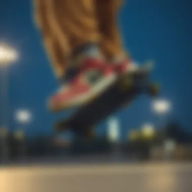 Performance in Action with Nike SB Zoom Stefan Skateboarder performing a trick wearing Nike SB Zoom Stefan shoes