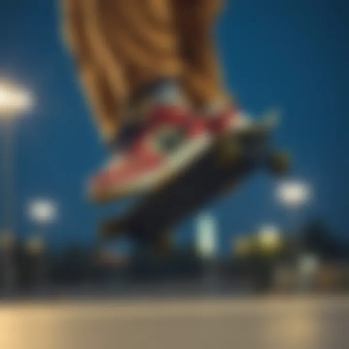 Performance in Action with Nike SB Zoom Stefan Skateboarder performing a trick wearing Nike SB Zoom Stefan shoes