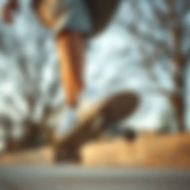 Skateboarder performing a trick while wearing white low top Vans