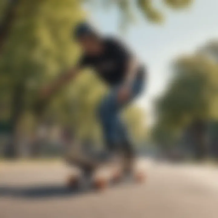 Enthusiasts enjoying a ride on electric skateboards in a park