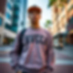 Stylish RVCA apparel displayed in an urban setting