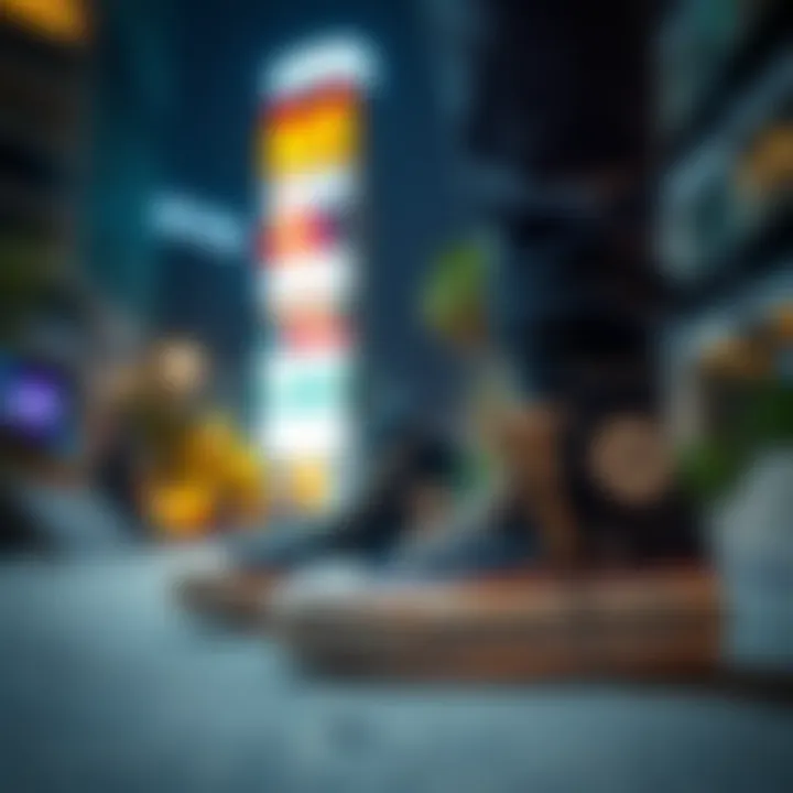 Urban Vibes Urban street scene featuring Converse high tops in a skate park