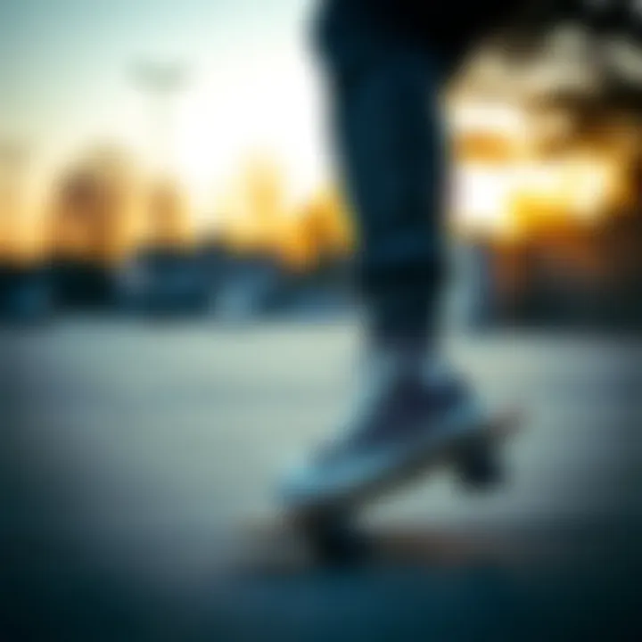 Tricks in Style Skateboarder performing tricks wearing Converse high tops