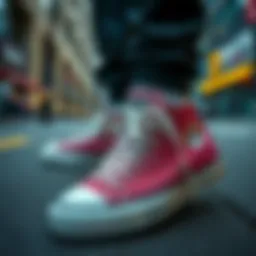 Stylish Converse Hike shoes on an urban street