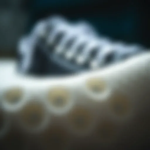 Exploring the Texture of Memory Foam Close-up of Converse memory foam material showcasing its texture and resilience