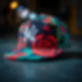 Stylish skateboarding hat showcasing vibrant colors and patterns