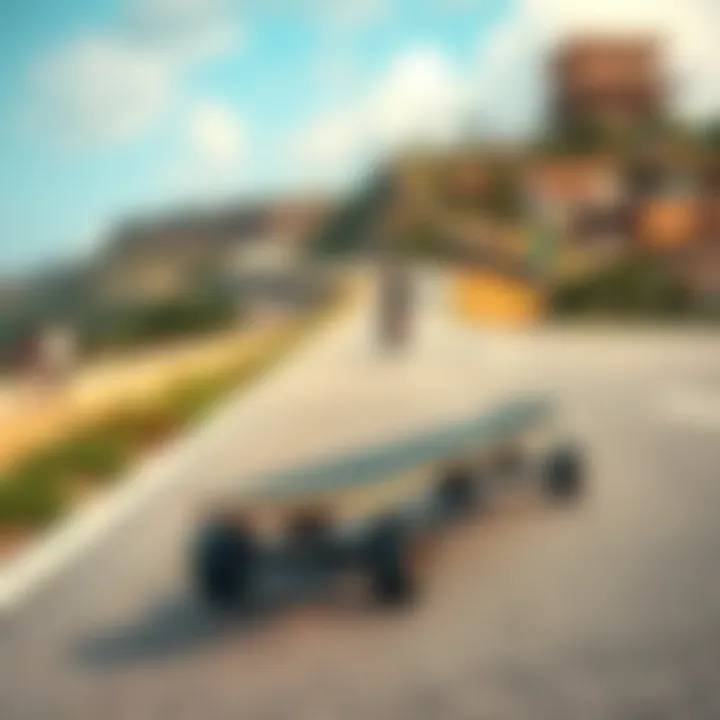 Longboard in Action on a Scenic Route Personalized longboard in action on a scenic street