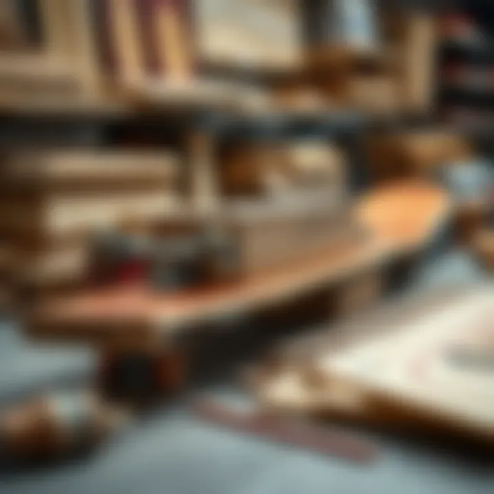 Diverse Materials for Longboard Construction Selection of longboard materials including wood and composites