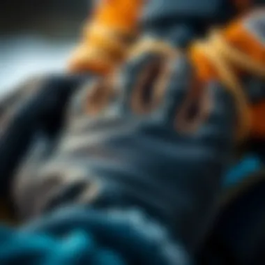 Close-up of Unique Material in Dakine Gloves Close-up of Dakine gloves highlighting their unique material