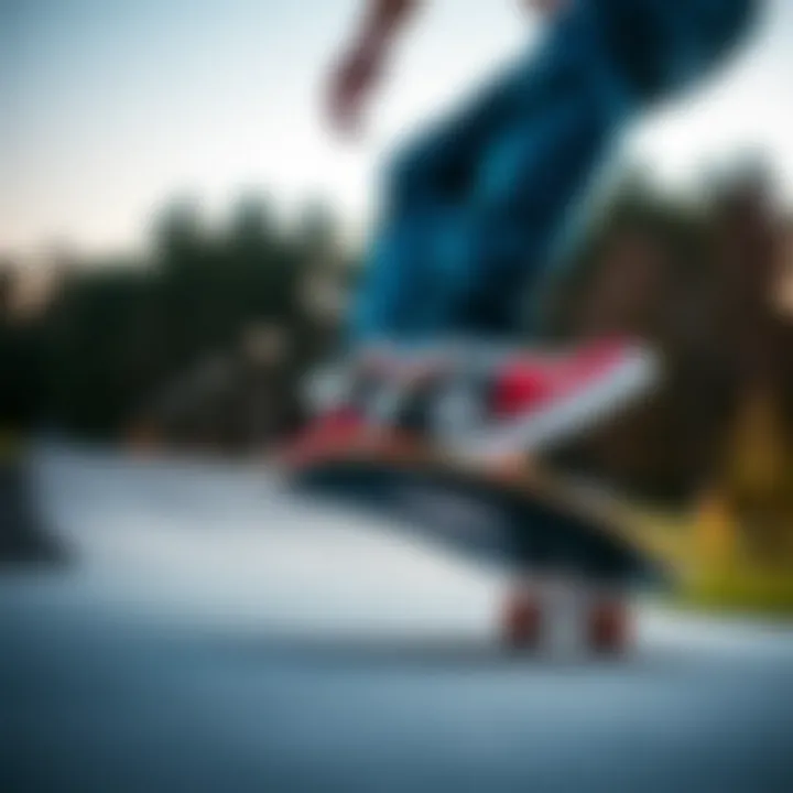 Skateboarder performing tricks while wearing DC Trase TX sneakers