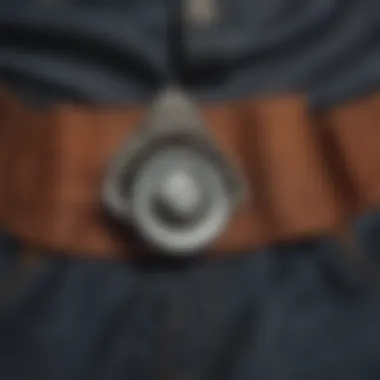 Close-up of a Dickies click belt highlighting its unique fastening mechanism