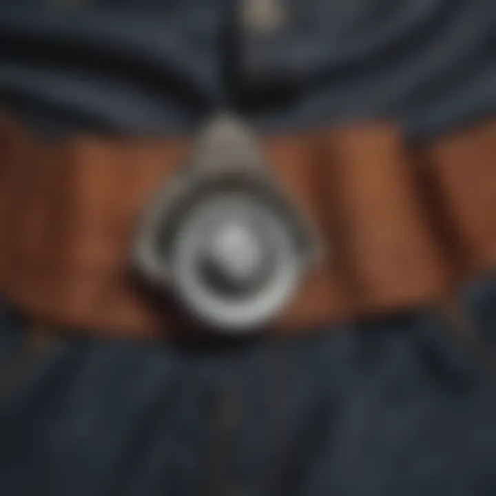 Close-up of a Dickies click belt highlighting its unique fastening mechanism