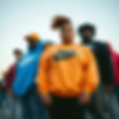 Celebrating Diversity in Plus Size Nike Sweatshirts A group of riders showcasing diverse body types in stylish plus size Nike sweatshirts, embodying inclusivity.